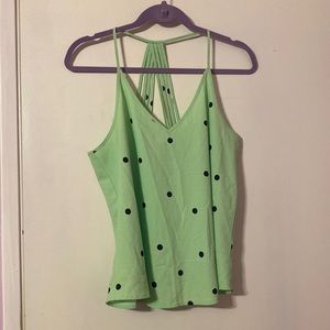 Green polka dot top